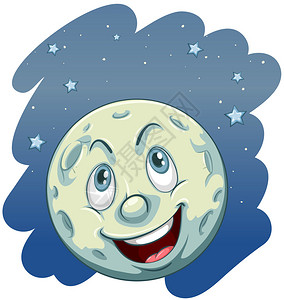 白色背景上的微笑月亮背景图片