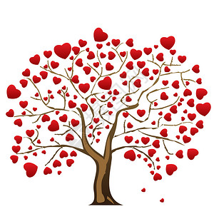 爱情树红心树背景图片