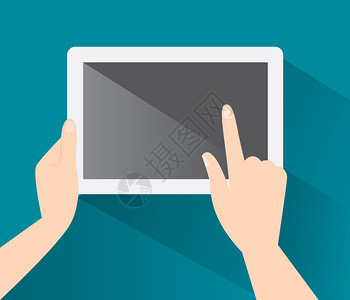 用平板设计的空白屏幕的手举式平板电脑Eps1图片
