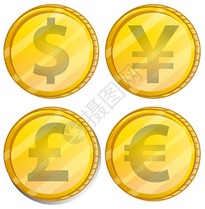 不同货币的插图背景图片