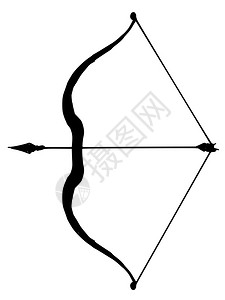 弓和箭的黑色剪影背景图片