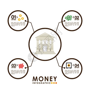 货币信息图设计矢量插图e图片