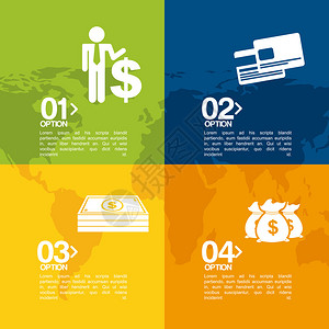 货币信息图设计矢量插图e背景图片