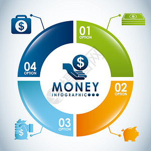 货币信息图设计矢量插图e图片