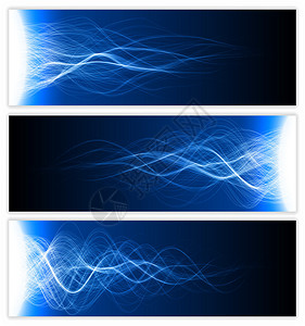 带有祝福能量波的横幅蓝色硬波背景图片