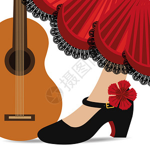 白色背景的Flamenco设图片