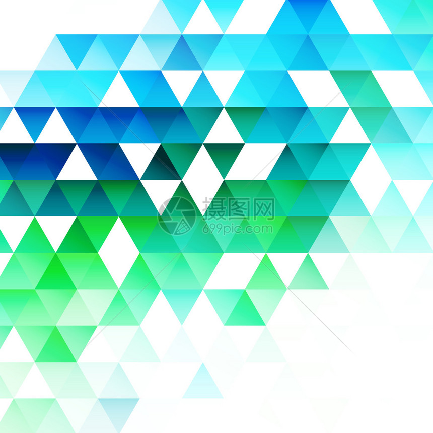蓝三角和绿色三角背景摘图片