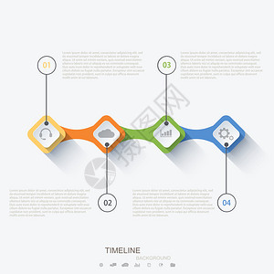 矢量现代时间线信息图企业发展背景图片
