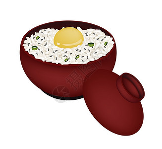 卤鹌鹑蛋日本菜豆白蒸米和罗蛋斯卡利翁芝麻和酱汁在东插画