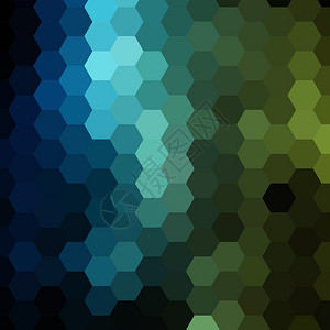 深绿色背景的抽象几何马赛背景图片