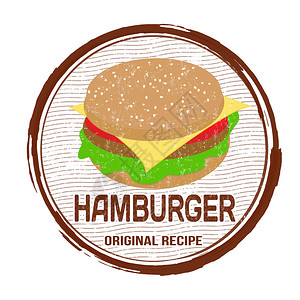 白色背景矢量图示上的汉堡格图片