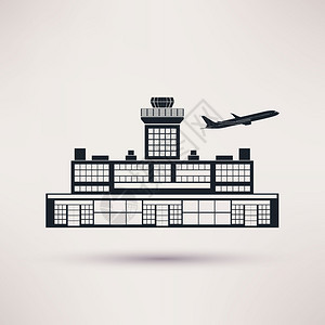 机场大楼平面样式的图标图片