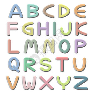 字母时尚字体的矢量插图图片