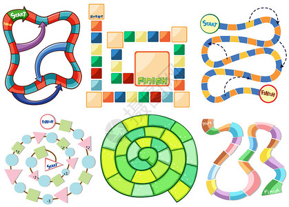 佐尔克瓦六种不同模板的益智游戏插画