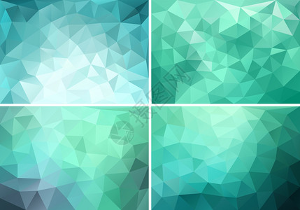 抽象的蓝色绿色和带状低温多元背景一套图片