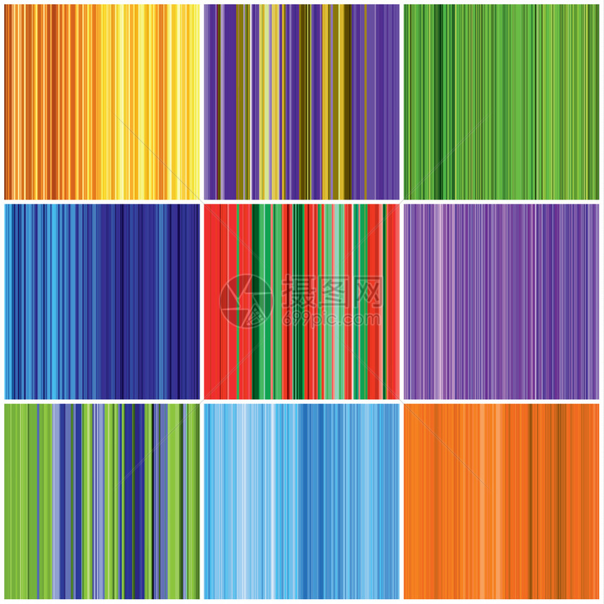 彩色条纹无缝背景矢量集图片