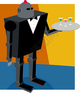 未来机器人管家的卡通形象图片