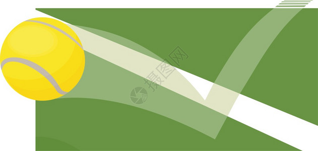 罗森堡网球落在球线外的标志类型图像插画