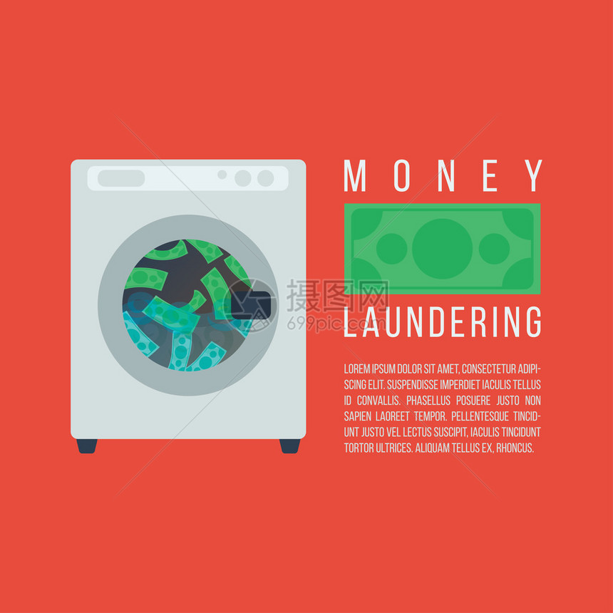 洗钱媒介说明洗钱概念在平板设图片