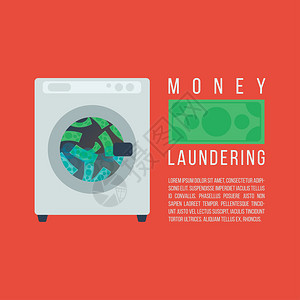 洗钱媒介说明洗钱概念在平板设背景图片