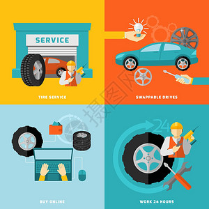 轮胎服务设计理念与可更换司机在线购买24小时工作平面图图片