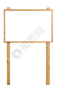 空白广告板或广告板在白色背景上隔开木框图片