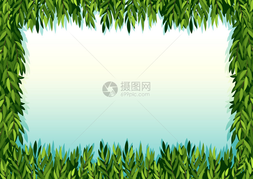 绿叶装饰框架图片