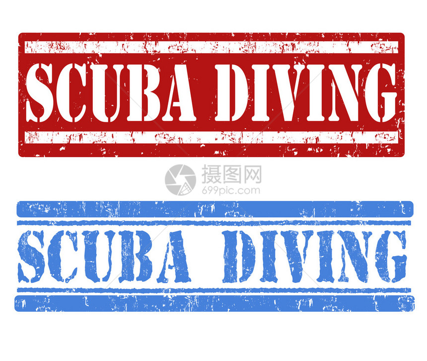 白色背景的Scuba潜水微型橡皮图图片