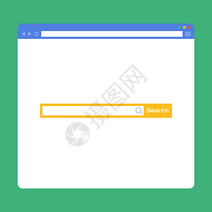 带搜索栏的平坦浏览器窗图片