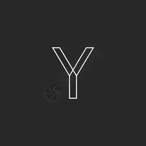 Y字母假冒线徽标模拟黑白商图片