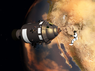 利用航天员和空间航天器制作了3D图片