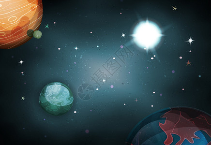 以外星卫小行星和行星为Scifiui游戏提供美丽的漫画明星图片