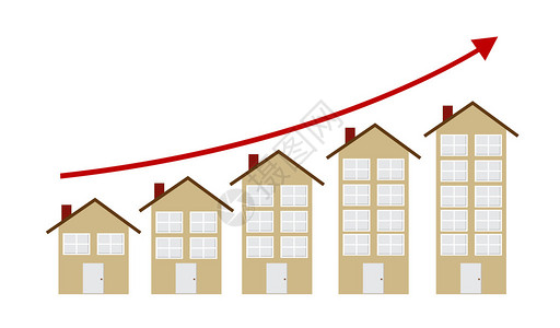 不断上升的住房市场概念矢量说图片