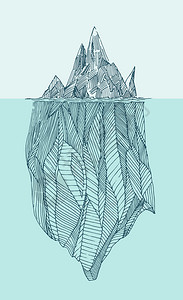 冰山复古雕刻插图手绘素描图片