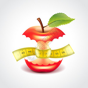 配有计量胶带饮食概念的苹果根管图片