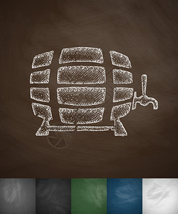 啤酒图标桶手画矢量插图图片