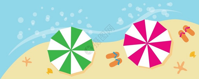 海滩暑假标题横幅或卡片图片