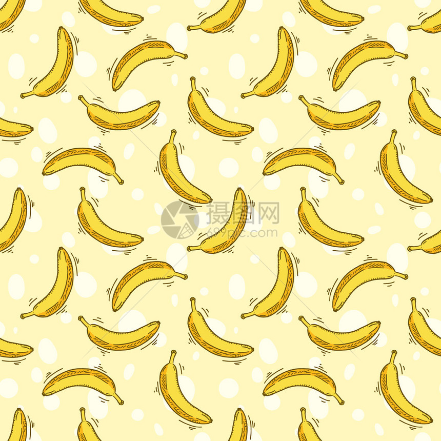 手绘无缝香蕉水果图案图片