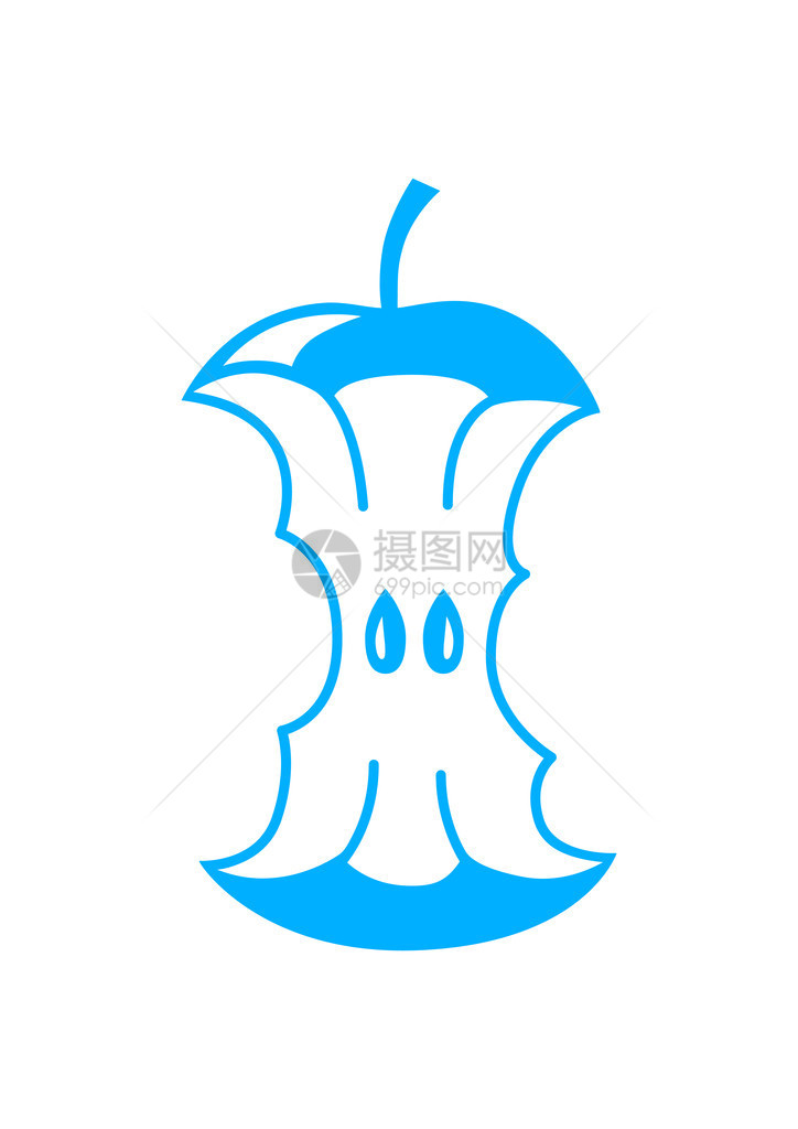 白色背景上的蓝色苹果图标图片