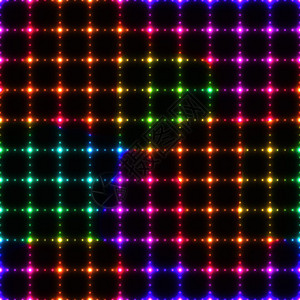 led素材网黑暗背景上的点亮色LED壁插画