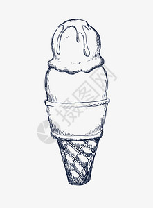 白色背景下的冰淇淋设计矢量图图片