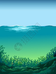 绿蓝海中的波浪海报图片
