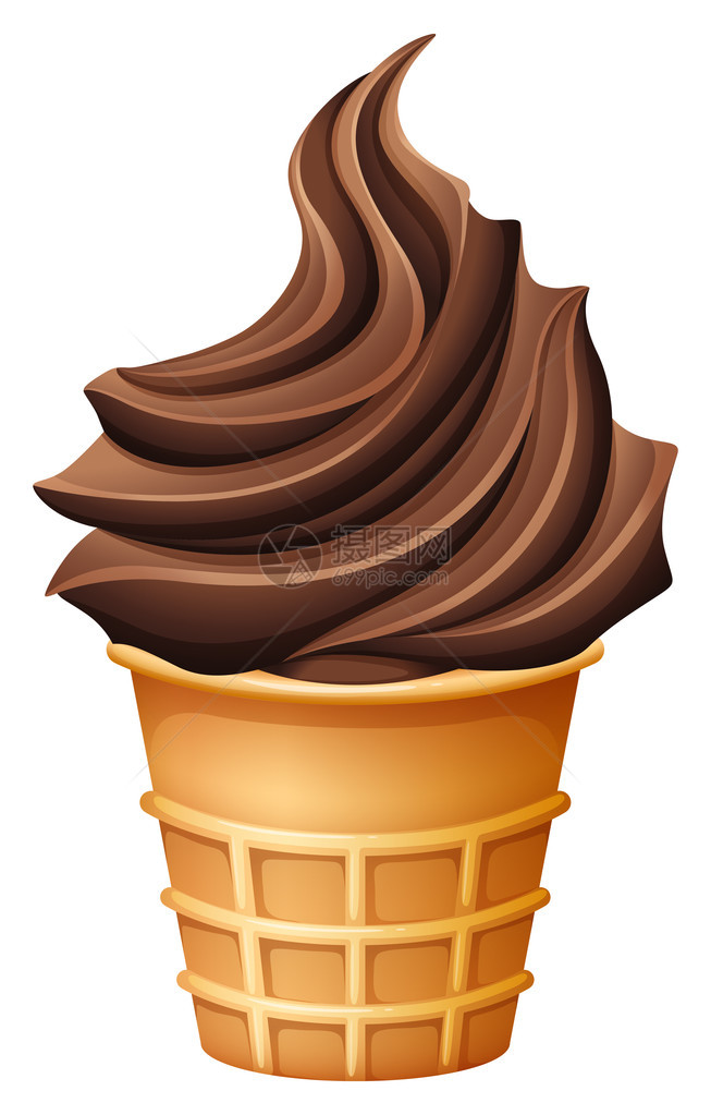 巧克力冰淇淋在图片