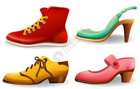 色彩鲜艳的男女鞋背景图片