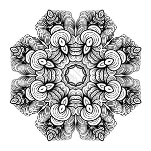 装饰圈抽象的圆形花边曼荼罗背景图片
