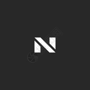 字母N标识黑白风格模拟现代技术符号图片