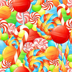 甜无缝模式配有多彩的糖果棒糖和邦背景图片