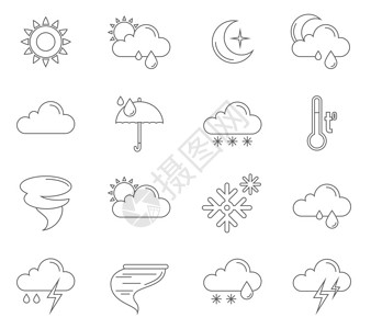 设定天气预报图标大纲加上太阳云暴符号图片