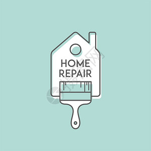 家庭修理油漆服务卡片插图海报和网页设图片