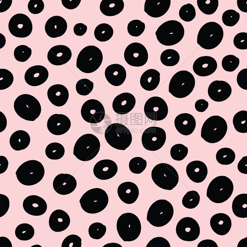 黑色圆点矢量无缝模式图片